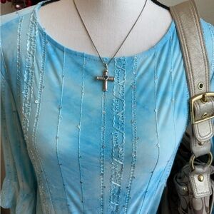 Coral Bay Women’s Blue Boho Top Size Small